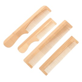 Beavorty Bamboo Hair Comb Set 4pcs Wooden Hair Combs for Women Travel Daily Use