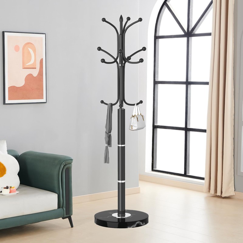 Snaikor Metal Coat Rack Freestanding, Sturdy Coat Rack Stand with