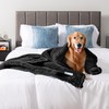 PetAmi Dog Blanket for Large Medium Dogs Black, Fluffy Soft