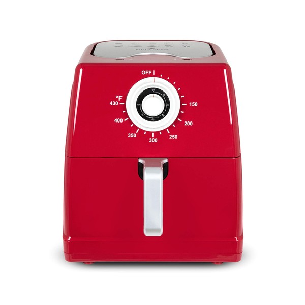 Paula Deen 8.5QT (1700 Watt) Large Air Fryer, Rapid Air Circulation System, Square Single Basket System, Ceramic Non-Stick Coating, Easy-to-Use Dial, 50 Recipes (Ruby Red)