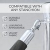 4PCS Silver Velvet Rope 5FT – VIP Rope Barrier with
