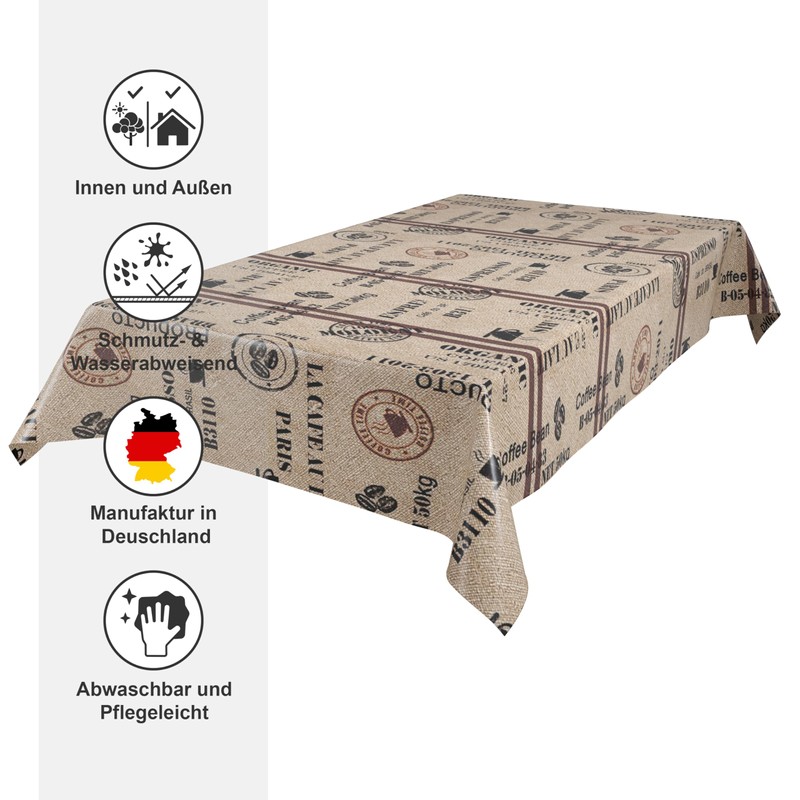 Beautex Brazil, Oilcloth, Tablecloth, Wipe-clean Garden Tablecloth, Round, Oval, Square,