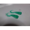 Unbranded SOFT PLASTIC SMALL 1" SEA GREEN/SILVER GLITTER CURL-TAIL GRUB