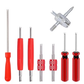 8Pcs Valve Stem Remover Tool Kit, Single and Double Heads Valve Core Remover Wrench, Air Conditioner Valve Stem Core Remover Tool, Tire Repair Install Tools for Cars Truck Motorcycle Bicycle