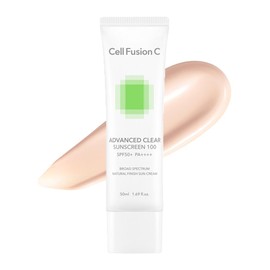 Cell Fusion C Advanced Clear Sunscreen, 1.7 fl oz (50 ml), SPF50+ PA+++ (Non-Comedogenic Sebum Care, Cuticle Care, Anti-Glare, Sensitive Skin, Korean Cosmetics