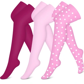 CHARMKING 3 Pairs Thigh High Compression Socks for Women and Men 15-20 mmHg Boost Circulation and All Day Comfort (S/M, Purple/Pink/Pink)