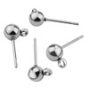 Tongcloud 100pcs Hypoallergenic Silver Ball Post Earrings Stainless Steel Stud