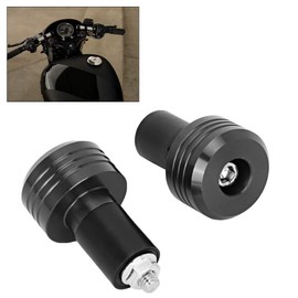 TKSE Motorcycle Handlebar Ends, 22 mm Motorcycle Handlebar Grips, Universal Aluminium Plugs, Handlebar Weights, Moto Slider Accessories (Black)