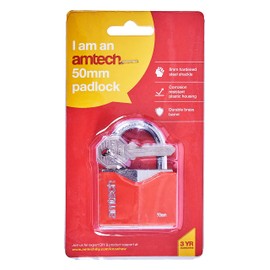 Amtech T0705 50mm Rhombic Chrome Plated Iron Padlock
