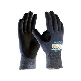 ATG 44-3745/XXL Maxicut Ultra, Blue Eng Yarn, Black Microfoam Nitrile Coating, A3 Blue 2XL
