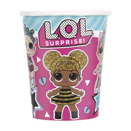 Unique 23796 Paper Cups-266 ml- LOL Surprise Party-Pack of 8, Multicolour