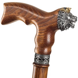 Asterom Walking Cane - Handmade Lion Cane - Walking Canes for Men & Women - Wooden Cane, Unique, Walking Sticks for Men, Seniors (Caramel)