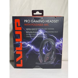 LVLUP Pro Gaming Headset - Padded W/Foldable Mic - Adjustable RED