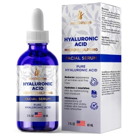 InstaskinCare Hyaluronic Acid Anti-aging Serum for Face  and lips - 100% Pure - 2 oz NEW