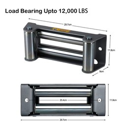 MLHpeak Winch Roller Fairlead 10 inch Winch Roller Fairlead 4 Way 10” Universal Mount Cable Guide Heavy Duty Nut Disassembly SUV Truck F150 8000 10000 12000lbs 14000 16000