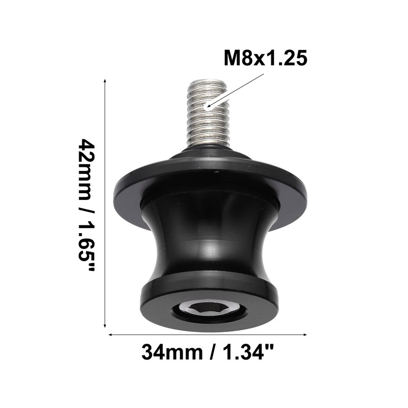 X AUTOHAUX 2 Pcs 8mm Metal Motorcycle Rear Stand Swing