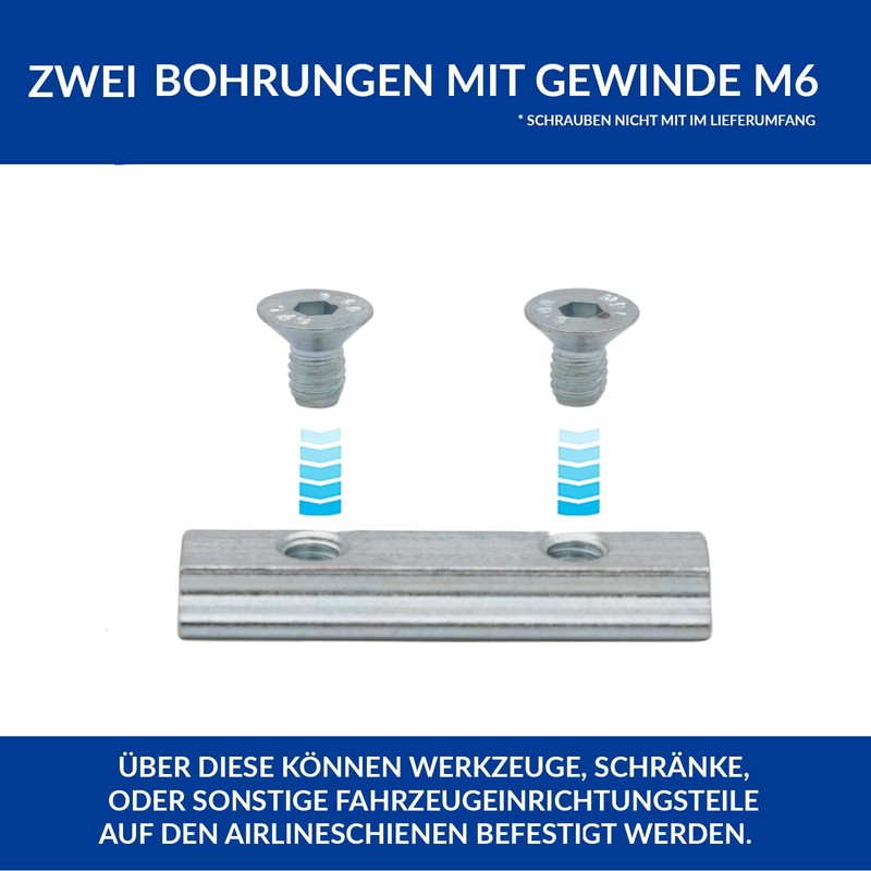 NTG Set of 4 slot nuts for airline rails with