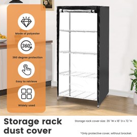 MABCIRY Shelf Cover, Waterproof Storage Shelving Unit Cover, Dustproof Wire Rack Covers with Zipper for Keeping Rack Clean, Indoor Wire Rack Dust Cover, Fits Racks 36" L X 18''w X 72''h