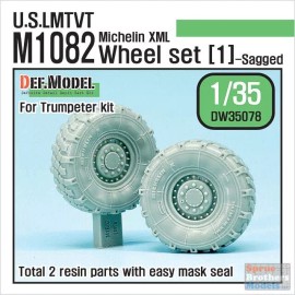 DEFDW35078 1:35 DEF Model US LMTV Trailer M1082 Michelin XML Sagged Wheel Set