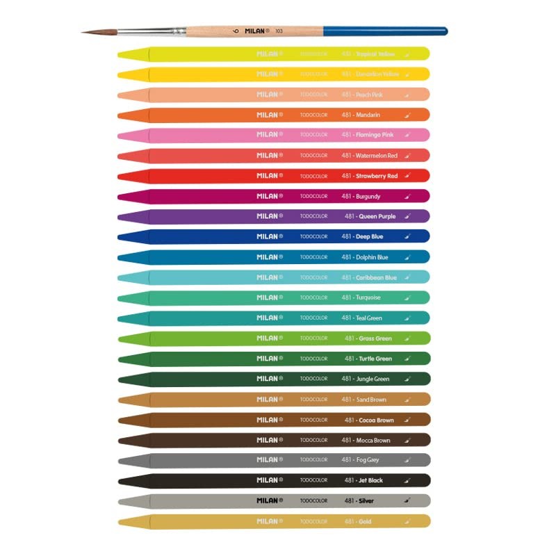 MILAN® Metal Box 24 Coloured Pencils 100% Watercolour Lead Allcolour