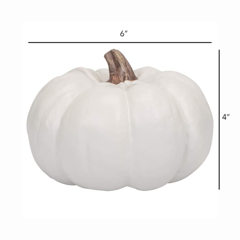 Elanze Designs Classic White 6 inch Resin Harvest Decorative Pumpkin