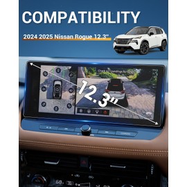YEE PIN 2025 Nissan Rogue Anti Glare Screen Protector Matte for 2024 2025 Nissan Rogue (SL, Platinum) 12.3" Infotainment Touch-screen Cover Screen Saver Glare-Free Anti-Fingerprint Accessories