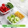 HOMBERKING 10 Pack Glass Meal Prep Containers 2 Compartment, Food