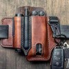 Multitool Flashlight Sheath Belt Leather EDC Pocket Organizer Pen Holder
