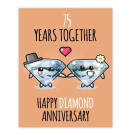 Stuff4 75th Anniversary Poster Unframed - 75 Years Together - Happy 75th Wedding Anniversary Cute Gifts for Wife Companion Partner Husband, 8x10 Inch Anniversaries Posters
