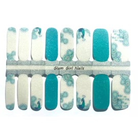 Glam Girl Nails Pearlized Peacocks Nail Polish Strips / Nail Wraps / Nail Stickers