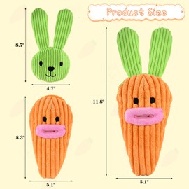 Vehomy Easter Dog Toy Squeaky Puzzle Dog Toys Easter Carrot Puppy Toy for Small and Medium Dogs Interactive Easter Bunny Dog Toy for Teething Chewing Carrot