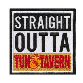 USMC novelty embroidered patch - Outta Tun Tavern - Wax Back - 3 1/2" US Marines
