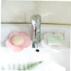 STOBAZA Flower Shaped Soap Dish Set Draining Soap Holder Box