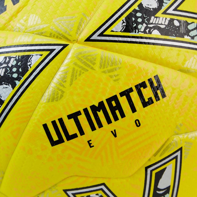 Mitre Unisex-Adult Ultimatch Evo 24 Football, Fluo Yellow/Floodlight Yellow/Gritty Gold,