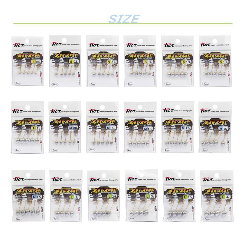 TICT(ティクト) Egi Mebasuta, Size L, 0.12 oz (3.5 g)