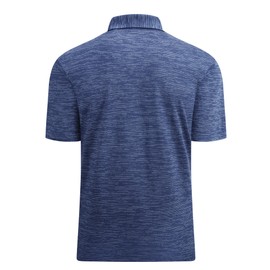 Alex Vando Mens Striped Golf Shirt Moisture Wicking Quick-Dry Sports Polo Shirts,Purple,L