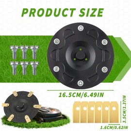 Dwafill Robot Lawnmower Blade Plate + 6 Blades, Compatible with Segway Navimow i105E, i08E and i110n Robotic Lawnmower, for I Series, Improves Mowing Efficiency
