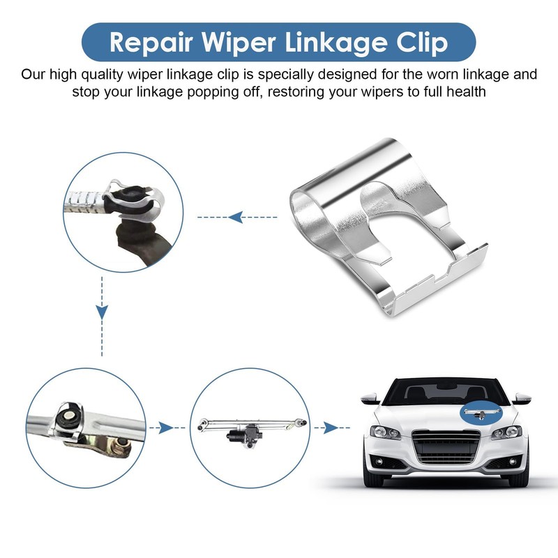 Klanata Wiper Linkage Bushings, 1 Pair Windshield Wiper Linkage Clips,