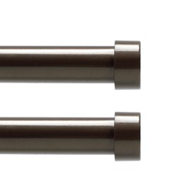 VOIIY 2 Pack Curtain Rods for Windows 48 to 84 Inch(4-7 Feet),Bronze 1'' Diameter Drapery Rods with End Cap Style Design,Modern Adjustable Heavy Duty Curtain Rod,Size:36''-88''