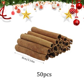 OMIGA 50 Pcs Cinnamon Sticks for Wreaths Christmas Wreath Making Supplies 8cm Length Cinnamon Sticks for Christmas Party Xmas Tree Craft Florist Decoration