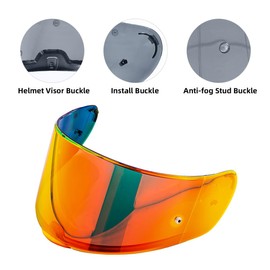 Motorcycle Helmet Visor for SEDICI Strada II/Strada 3/Vector, Motorcycle Wind Shield Helmet Lens Visor, Integral Helmet Motorcycle Helmet Accessories, Helmet Visor for FF397 FF801 (Chrome Red)