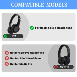 Solo 4 Silicone Case Cover Shell Cover Compatible with Beats Solo 4,Anti-Scratch, securely, Washable Protector Cover,Solo4 Soft Silicone Protector Accessories(Black)