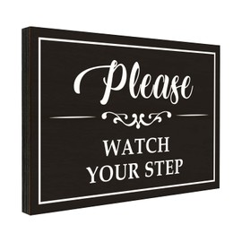 Please Watch Your Step Sign, for Indoor/Outdoor Home or Business Use 3.55" x 5.15" (with Strong Adhesive Tape) - PMA011