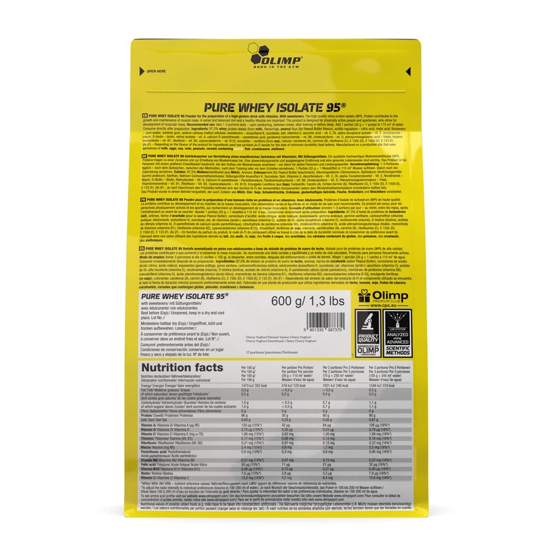 Olimp Pure Whey Isolate 95 Cherry Yogurt, 600 g