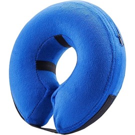 Soft Dog Cone Collar for Large, Medium, Small Dogs and Cats - Inflatable Neck Donut for Post-Surgery Recovery - E-Collar Alternative (L)