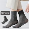 Men's Socks (9 Pairs), Long Breathable Socks, Ankle High, Breathable