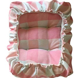 TINTON LIFE Padded Rectangle Bar Stool Cover Cushion with Elastic Fabric Satori Stool Seat Cushion for Metal Wooden Bench 12"x16" Plaid Pink