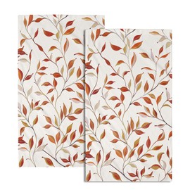 Fall Hand Towels for Bathroom Set of 2 Autumn Orange Leaf and Branch Absorbent Kitchen Towels 14.4 x 28.3 Inch Rustic Thanksgiving Fingertip Towels for Home Hotel Gym Spa