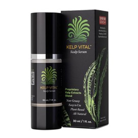 Kelp Vital - Suero para el cabello fino, cuidado diario del cuero cabelludo a base de plantas con algas Gagome y Rishiri, sin perfume, sin alcohol, no graso, para mujeres y hombres, bomba sin aire de
