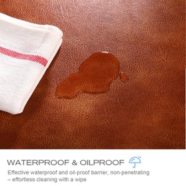 Placemats Set of 4, 12x17 Inch Faux Leather Heat Resistant (212℉) Place Mats, 100% Waterproof & Oil-Proof, Reversible Thickened PU Table Mats for Kitchen, Dining, Outdoor (Reddish Brown)